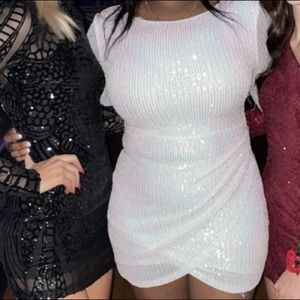 White sparkly homecoming dress